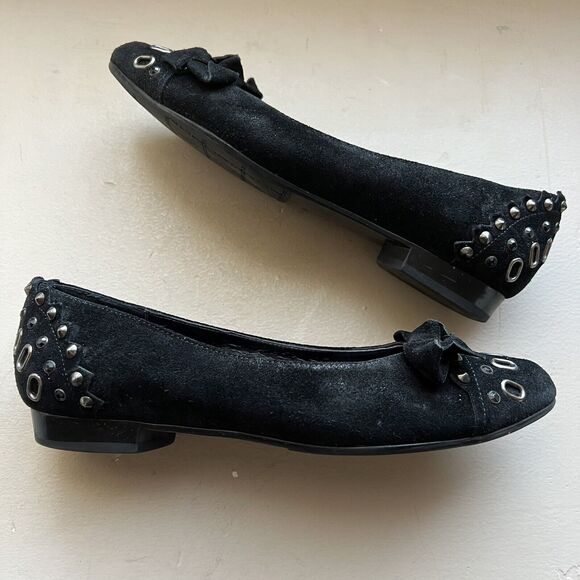 VanEli Thisbe Black Suede Flat Shoes w/ Pointed Toes & Bow Women's 6.5‎ M - Picture 12 of 15